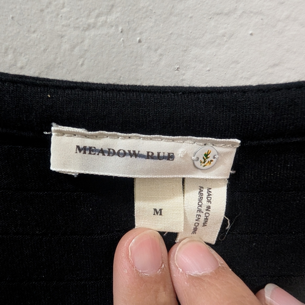 Meadow Rue Black Women's Top Ribbed - Picture 4 of 7